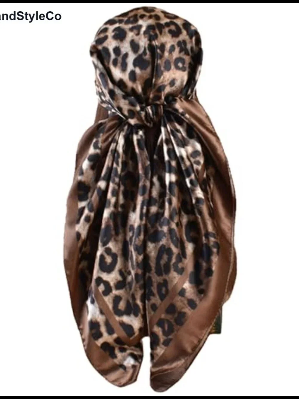 Silky Satin Square Head Scarf 35x35 Leopard Print Hair Neck Scarf for Women